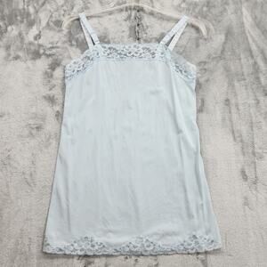 Vintage‎ 60s Wonder Maid Slip Womens 13 Juniors Pale Blue Nylon Lace Mini Dress